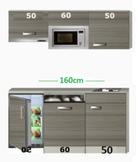 Keukenblok 160 cm