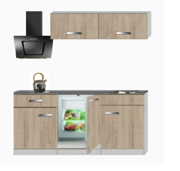 kitchenette 180cm incl koelkast en kookplaat RAI-876