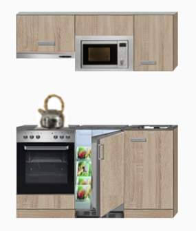 keukenblok 160 met inbouw magnetron, kookplaat en inbouw oven RAI-344