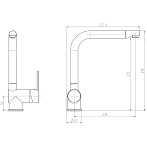 Schutte RIO &eacute;&eacute;ngreepsmengkraan keuken rvs look-wit rai-458