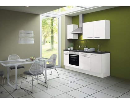 Kitchenette CONCEPT Bengt 210 cm wit incl. Ingebouwde apparaten RAI-4010