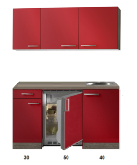 Kitchenette Rood Hoogglans 120cm HRG-5395
