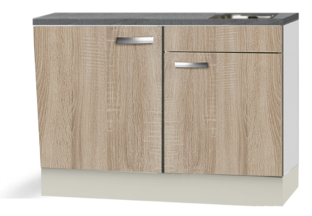 Kitchenette 120cm Padua incl wandkasten en inbouw koelkast RAI-049