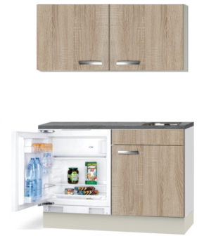 Kitchenette 120cm Padua incl wandkasten en inbouw koelkast RAI-049