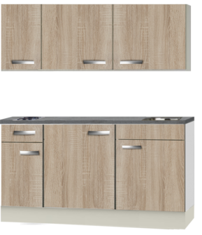 Kitchenette 150cm Padua incl wandkasten en inbouw koelkast RAI-500