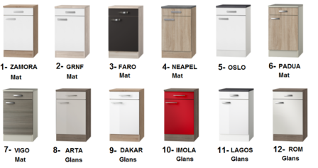 Kitchenette 170cm Lagos wint glans incl inbouw koelkast RAI-309