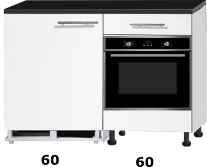 Keukenblok 120cm incl inbouw koelkast en oven RAI-773