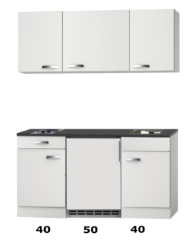 Kitchenette 130 CM incl koelkast, kookplaat en wandkasten RAI-2255