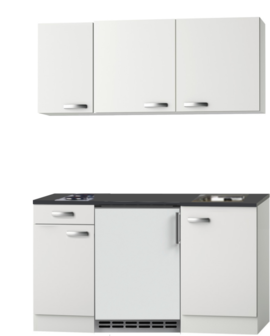 Kitchenette Wit hoogglans 130 CM incl. koelkast HRG-13224