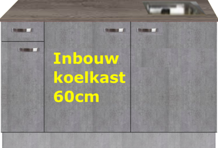 keukenblok 130cm Betonlook met stelpoten RAI-0103