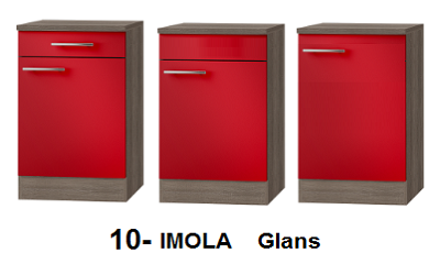 keukenblok Rood hoogglans 210 cm met inbouw koelkast, oven en wandkasten RAI-8547