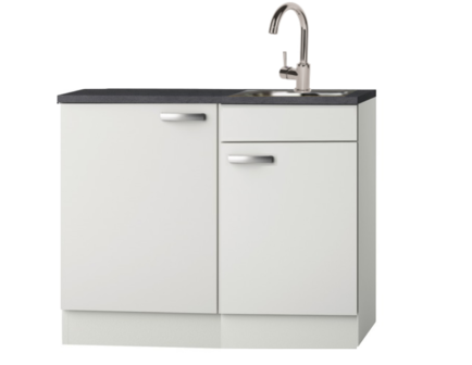 Kitchenette 100cm Lagos wit hoogglans incl inbouw koelkast RAI-258