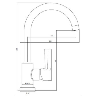 Keuken mengkraan zwart met hoge hals RAI-00911