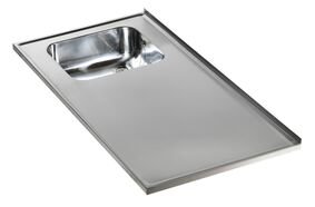 Spaans weduwnaar krokodil RVS aanrechtblad 120cm spoelbak links RAI-5252 - KitchenetteOnline