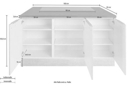 kookeiland 150 x 95 cm RAI-9922