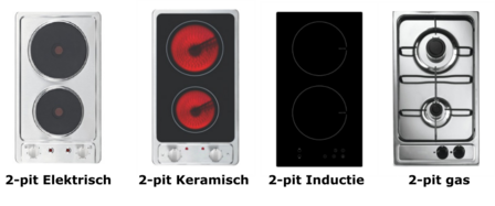 Keukenblok 210cm wit hoogglans incl gas-kookplaat, afzuigkap en magnetron RAI-11026