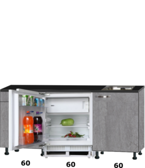 kitchenette 180cm incl inbouw koelkast RAI-430