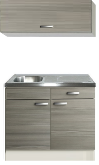 Keukenblok Vigo grjs-bruin met een la en wandkast 100 x 60 cm HRG-2021