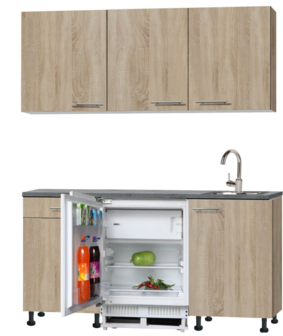 kitchenette 180cm met koelkast en stelpoten RAI-8181