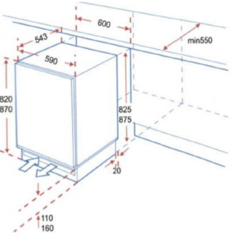 keukenblok 180cm met inbouw koelkast, magnetron en afzuigkap RAI-5544