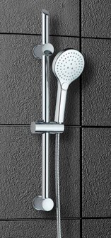 Doucheset, lijm, chroom  antikalk nozzles  handdouche met 3 functies  douchekop: &Oslash; ca. 11 cm  wandbevestiging  lijm - &quot;Made in Germany&quot;  flexibele doucheslang van metaal, lengte: ca. 160 cm, ant
