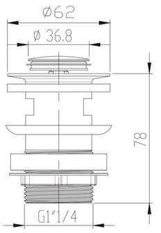 Wastafelwaste &quot;Clik-Clak&quot; met afloop, messing  gemakkelijke bediening  geschikt voor wastafels met afloopgat 1 &frac14;&quot; (ca. 40 mm)  met overloop  hoogte: ca. 8 cm, gewicht: ca. 240 g  garantie: 3 jaar