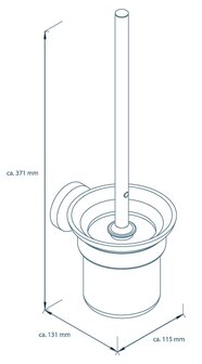 LONDON toiletborstelgarnituur, glas, chroom  met glazen inzet  vervangbare toiletborstel  steel gemaakt van hoogwaardig roestvrij staal  inclusief bevestigingsmateriaal  wandmontage  garantie: 2