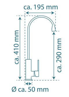 TOKYO &eacute;&eacute;ngreepsmengkraan keuken met ronde uitloop, chroom  elegante kraan met hoge ronde uitloop en draaibereik 360&deg;  energiebesparing door cold-start functie  keramische schijven  geluidsarme, ve