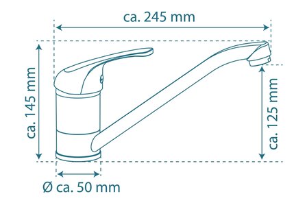 FALCON &eacute;&eacute;ngreepsmengkraan keuken, lage druk, chroom  kraan met verlengde uitloop en 360&deg; draaibereik  keramische schijven  geluidsarme, verwisselbare 40 mm-cartouche  flexibele metalen aansluitsla