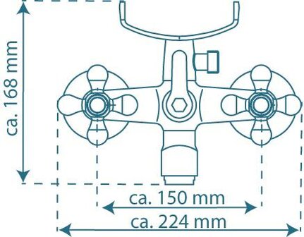 ELK tweegreepskraan bad, chroom   inclusief doucheset   keramische &frac12; ventiel bovenstukken  &frac12;&quot; (&Oslash; ca. 1,9 cm) verbinding voor doucheslang  mousseur KIWA-gekeurd  metalen grepen   garantie: 5 jaa