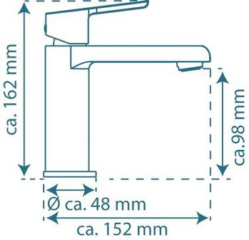 VITA &eacute;&eacute;ngreepsmengkraan wastafel, chroom  met hoge uitloop  keramische schijven  geluidsarme, verwisselbare 25 mm cartouche  hoogwaardig mousseur CASCADE&reg; SLC  flexibele metalen aansluitslangen 