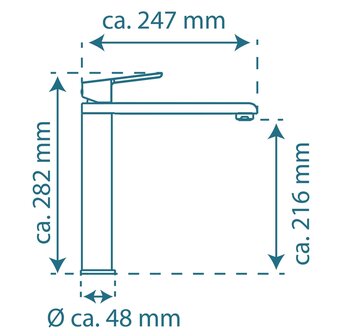 VITA &eacute;&eacute;ngreepsmengkraan keuken met hoge uitloop, zwart mat  elegante kraan met extra hoge uitloop en draaibereik 360&deg;  keramische schijven  geluidsarme, verwisselbare 25 mm cartouche  mousseur CAS