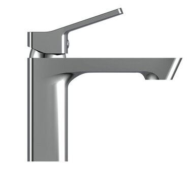 STILO &eacute;&eacute;ngreepsmengkraan wastafel, chroom   keramische schijven  geluidsarme, verwisselbare 35 mm-cartouche  flexibele metalen aansluitslangen 400 mm volgens DVGW/ W270, KTW-A  1 &frac14; (&Oslash; ca. 4 cm) p