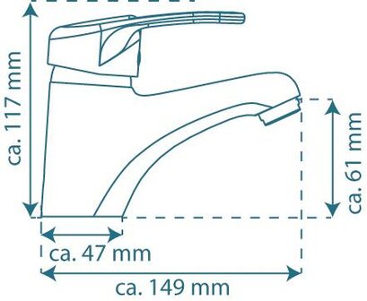 BATONI &eacute;&eacute;ngreepsmengkraan wastafel, chroom  keramische schijven  geluidsarme, verwisselbare 40 mm cartouche  flexibele metalen aansluitslangen  1 &frac14;&quot; (&Oslash; ca. 4 cm) kunststof-afvoerplug en waste-stan