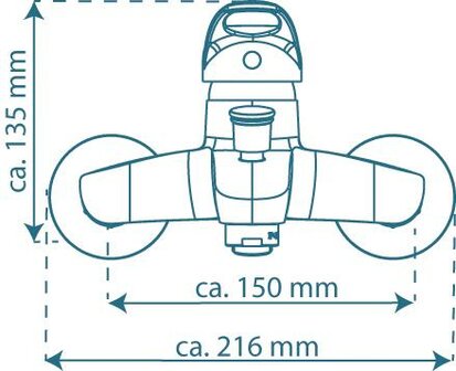 CALVINO &eacute;&eacute;ngreepsmengkraan bad, chroom  keramische schijven  geluidsarme, verwisselbare 40 mm cartouche  Eco-Click functie en kinderbeveiliging  &frac12;&quot; (&Oslash; ca. 1,9 cm) verbinding voor doucheslang  ope