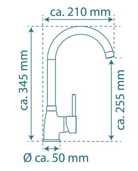 MANETTI &eacute;&eacute;ngreepsmengkraan keuken met ronde uitloop, chroom  elegante kraan met hoge ronde uitloop en draaibereik 360&deg;  keramische schijven  geluidsarme, verwisselbare 40 mm cartouche  flexibele m