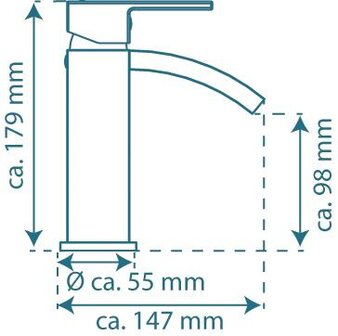 CASCATA &eacute;&eacute;ngreepsmengkraan wastafel met watervaluitloop, chroom  keramische schijven  geluidsarme, verwisselbare 35 mm cartouche  flexibele metalen aansluitslangen  1 &frac14;&quot; (&Oslash; ca. 4 cm) kunststof-afv