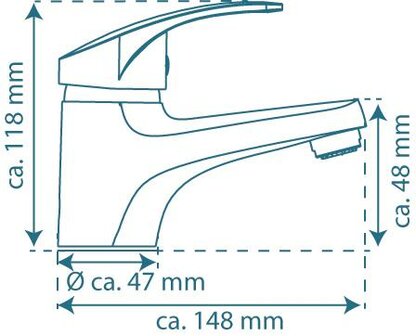 ORAZI &eacute;&eacute;ngreepsmengkraan wastafel, lage druk, chroom  keramische schijven  geluidsarme, verwisselbare 40 mm-cartouche  flexibele metalen aansluitslangen volgens DVGW/KTW-A  1 &frac14;&quot; kunststof-afvoerpl