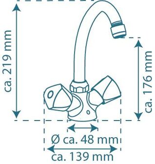 CARNEO tweegreepskraan wastafel, chroom  draaibare uitloop (360&deg;)  &frac12;&quot; (&Oslash; ca. 1,9 cm) keramisch ventiel bovenstuk  flexibele metalen aansluitslangen  intrekbare ketting voor afvoerplug  metalen gr