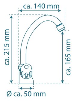 PERUZZI tweegreepskraan keuken, lage druk, chroom  lage druk kraan - alleen geschikt voor lage druk boilers/kleine accumulatoren (onder wastafel model)  kraan met hoge ronde draaibare uitloop  &frac12;&quot; (