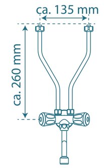 NIEDERDRUCK-ARMATUR voor boven wastafel apparaat, chroom  lage druk kraan - alleen geschikt voor drukloze boilers (boven wastafel 5 l model)  wandmontage en draaibare uitloop  lengte uitloop (voors