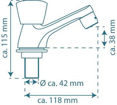 CARNEO koudwaterkraan wastafel, chroom  keramisch &frac12; ventiel bovenstuk   mousseur KIWA-gekeurd   metalen greep  garantie: 5 jaar