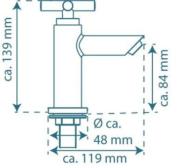 MATAO koudwaterkraan wastafel, chroom  keramisch &frac12; ventiel bovenstuk   metalen kruisgreep  mousseur &quot;Made in Germany&quot;   garantie: 5 jaar