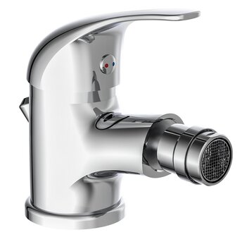 ATHOS PLUS &eacute;&eacute;ngreepsmengkraan bidet, chroom  keramische schijven  geluidsarme, verwisselbare 35 mm-cartouche  mousseur &quot;Made in Germany&quot;  flexibele metalen aansluitslangen volgens DVGW/KTW-A  1 &frac14;