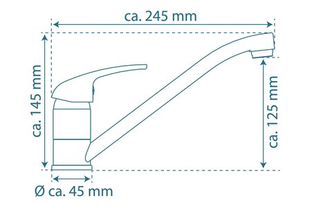 ATHOS PLUS &eacute;&eacute;ngreepsmengkraan keuken, chroom  kraan met verlengde uitloop en draaibereik 360&deg;   keramische afdichtringen  geluidsarme, verwisselbare 35 mm-cartouche  flexibele metalen aansluitslan