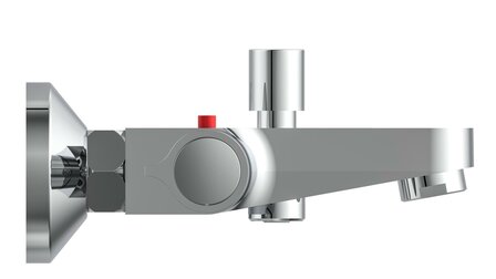 VICO thermostatische mengkraan bad, chroom  &frac12;&quot; (&Oslash; ca. 1,9 cm) keramisch ventiel bovenstuk  uitwisselbaar thermostaat element  temperatuurschaal met veiligheidsstop op 38&deg;C  &frac12;&quot; (&Oslash; ca. 1,9 cm) verbi