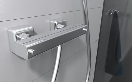 SIGNO thermostatische mengkraan douche, chroom  &frac12;&quot; (&Oslash; ca. 1,9 cm) keramisch ventiel bovenstuk  uitwisselbaar thermostaat element  temperatuurschaal en veiligheidsstop op 38 &deg;C   Eco-Stop functie 