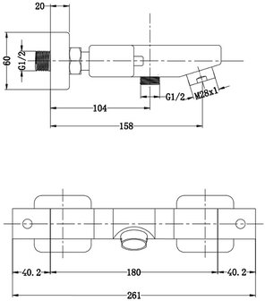SIGNO thermostatische mengkraan bad, chroom  comfortabele bediening schakelen tussen wan en hand douche  &frac12;&quot; (&Oslash; ca. 1,9 cm) keramisch ventiel bovenstuk  uitwisselbaar thermostaat element  temperatu