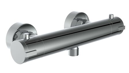 LONDON thermostatische mengkraan douche, 120 mm HOH-afstand, chroom  120mm Hart op Hart afstand voor de aansluiting  keramisch &frac12; ventiel bovenstuk  uitwisselbaar thermostaat element  temperatuurs