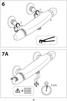 LONDON thermostatische mengkraan douche, 120 mm HOH-afstand, zwart mat  120mm Hart op Hart afstand voor de aansluiting  keramisch &frac12; ventiel bovenstuk  uitwisselbaar thermostaat element  temperatu